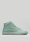 A V24 Pastel Green Floater, high-top sneaker with a textured leather surface displayed against a plain white background.