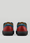 petrol blue with black premium leather low pair of sneakers in clean design backview