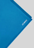 premium full leather medium pouch blue detailed view logo