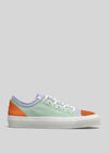 sage green and orange premium canvas multi-layered low sneakers sideview