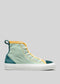 sage green and yellow premium canvas multi-layered high sneakers sideview