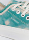 tie dye aqua green premium canvas multi-layered low sneakers details
