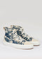 tie dye marine blue premium canvas multi-layered high sneakers frontview