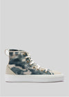 tie dye marine blue premium canvas multi-layered high sneakers sideview