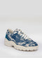 tie dye marine blue premium canvas sneakers landscape with sophisticated silhouette frontview