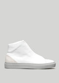 white and artic premium leather high sneakers in clean design sideview