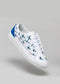 blanco y azul cuero premium bajo sneakers en diseño limpio floatingview