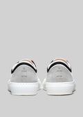 white and geranium premium canvas multi-layered low pair of sneakers backview