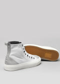 white premium canvas multi layered high sneakers back and soleviewjoana