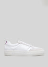 white premium leather sneakers with pride ribbon in contemporary design sideview