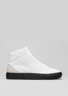 white with bone and black premium vegan high sneakers in clean design sideview