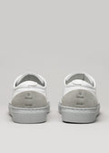white with plaster premium leather slip-on pair of sneakers with straps in clean design backview
