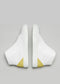 white and yellow premium leather high sneakers in clean design top view