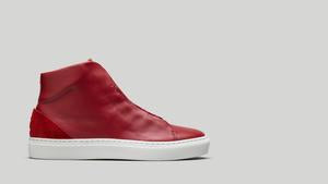 MINIMAL HIGH V6 Red Wine Leather W/ Scarlet