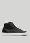 black premium leather high sneakers in clean design sideview