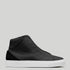 black premium leather high sneakers in clean design sideview