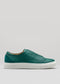 emerald green premium leather low sneakers in clean design sideview