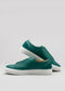 pelle premium verde smeraldo sneakers basso in design pulito impilato sideview