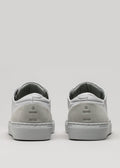 grey and plaster premium leather low pair of sneakers in clean design backview