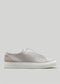 light grey premium leather low sneakers in clean design sideview