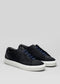 oxford blue premium suede low sneakers in clean design frontview