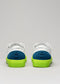 petrolblaues mit gelbem Premium-Leder niedriges Paar sneakers in cleanem Design Rückansicht