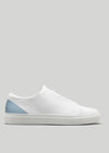 white and artic premium leather low sneakers in clean design sideview