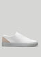 white and beige premium vegan leather low sneakers in clean design sideview