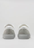 white and grey premium leather low pair of sneakers in clean design backview