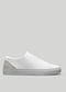 pelle premium bianca e grigia bassa sneakers in design pulito vista laterale