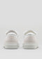 white premium leather low pair of sneakers in clean design backview