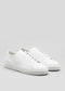 white premium leather low sneakers in clean design frontview