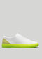 bianco e giallo in pelle premium sneakers basso in design pulito vista laterale