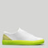 white and yellow premium leather low sneakers in clean design sideview